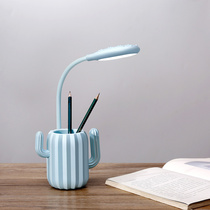 Konesky Cactus Pen Holder Table Lamp LED Desktop Eye Protect