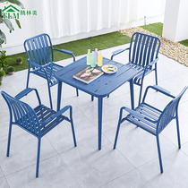 OUTDOOR NET RED TABLE AND CHAIRS MILK TEA SHOP CAFÉ FULL ALUMINUM COLOR COMBINED OPEN-AIR BALCONY GARDEN VILLA CASUAL FURNISHINGS