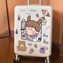 Luggage sticker Korean ins sticker waterproof cartoon cute girl suitcase wall decoration diy