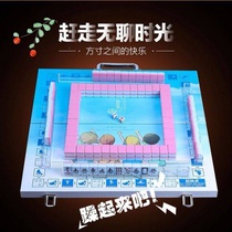 Mini mahjong Net red small mahjong small portable travel small brand travel boutiers with folding wooden table ruler