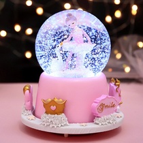 Dream gift Children little girl 10th birthday gift Princess crystal ball rotating music box Girl music box
