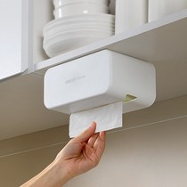  Nordic punch-free kitchen wall-mounted tissue box Bathroom bathroom paper box seamless paste tissue storage box