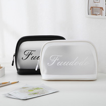 White travel storage cosmetic bag PU premium sense 2021 new waterproof large capacity portable wash bag cosmetic bag