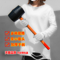Rubber hammer rubber hammer transparent plastic hammer size wooden handle champagne hammer floor tile decoration installation hammer