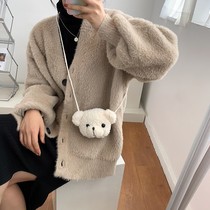 Bear bag children fashion outdoor small backpack baby plush mini girl shoulder bag light cartoon accessories