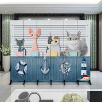 Simple room partition wall mobile folding screen background wall cartoon animation screen Net red home kindergarten cute model