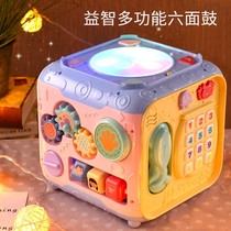 Baby toys hand drum 3 hexahedron puzzle 7 beat drum baby early education 0-1 year old boy girl 12 months 6