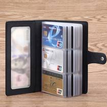 2022 Card Bag Mens Real Cow Leather Large Capacity Long Card Clip Card Female Leather Sleeve Multi-Position Card Bag Document