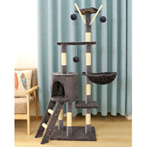 Toy Column Hemp Rope Rack Kitty not covered with supplies Tree Grip Board Solid Wood Feline Cat Climbing Frame All-season Villa