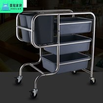 Bowl chopsticks storage Car trolley buffet plastic size transfer food collection car trash can Restaurant convenient recycling car