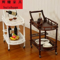  Nordic commercial birthday cake trolley trolley decorative solid wood Retro restaurant tea cart removable wood