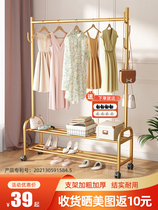 Good wife clothes hanger floor folding home clotheshorse Balcony Bedroom Hanging Hanger Subindoor Simple Single Pole Type