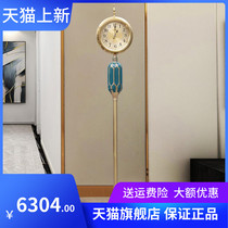 美式立钟客厅电视柜旁边装饰摆件座钟欧式复古陶瓷钟表金属落地钟