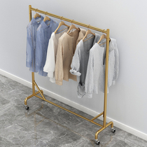 Hanger clothing store display rack floor display girls clothing rack hanging clothes pole drying bedroom gantry mobile wheel