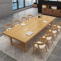 Solid Wood Meeting Table Modern Minima Large Desk Industrial Wind Long Table Chairs Combined Negotiate Table Library Table