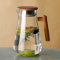 Cool kettle water cup set Japanese glass cold water bottle large capacity household heat resistant high temperature cool white open water bottle