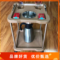 Small tea table tea water stand next to the mahjong table Water shelf Shuig Mahjong Room Chess room A few ashtray racks Water glass shelves