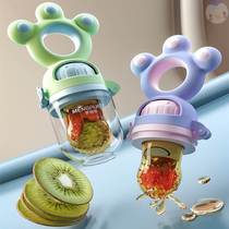 Baby eats fruit auxiliary chip bites baby teeth jar fruit and vegetables baby bites playfulness artificial grinding stick juice pacifier