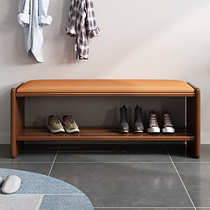 Changing shoes stool solid wood minimalist Nordic shoe stool-style shoe cabinet entrance to the door can be worn on the shoe stool accommodating stool for home small soft bag