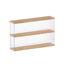 Tape Storage Show Shelf Album Cd Rack Solid Wood Acrylic Finishing Box Dust-Proof Albums Tabletop Shelve Tie