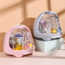Baby bottle storage box multifunctional baby food tableware storage water cup auxiliary rack 1 drain belt cover can be dust-proof and dry