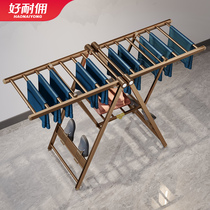 Folding drying rack floor-to-floor indoor household aluminum alloy airfoil cooling clothes rack balcony mobile drying clothes rack drying quilt
