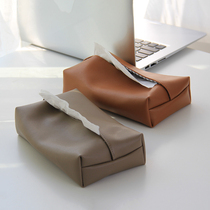 Napkin storage bag Leather household simple car car with creative paper towel package hall tissue box ins
