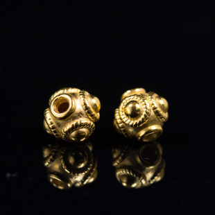 3d硬金路路通黄金蜻蜓眼金珠 999足金转运珠隔珠 黄金吊坠项坠