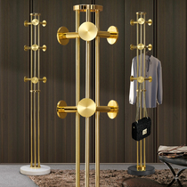  Light luxury hanger floor-to-ceiling bedroom stainless steel coat rack three-pole vertical household living room clothes rack net red
