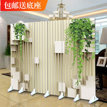 Beauty salon live room decorative background wall screen partition Fashion living room Modern simple mobile folding fabric