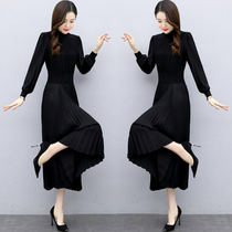 Early autumn temperament dress autumn womens 2021 New goddess fan waist slim pleated skirt long skirt tide