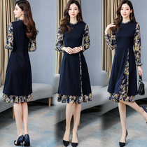 Early autumn light mature wind chiffon dress 2021 autumn new womens Hepburn floral skirt long skirt foreign air tide