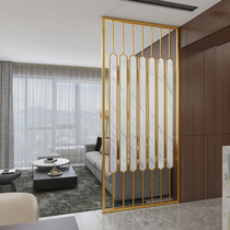 Stainless steel screen partition Iron technology metal UV board Living room bedroom occlusion brake Nordic light luxury office decoration
