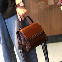 French counter MKZAREA ~ leather soft bag womens new bag retro harbor style shoulder bag shoulder Hand bag