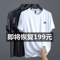 Brand outdoor quick-drying T-shirt mens summer Thin Ice Silk T short sleeve shirt quick-drying clothes men loose fat plus size