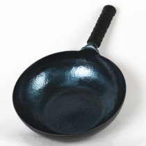 Zhangqiu handmade iron pot Official flagship cooking pot Household flat bottom non-stick pot Uncoated gas electromagnetic stove universal