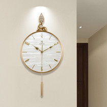 New Chinese wall clock living room home clock Chinese style creative big simple clock light luxury fashion mute quartz clock
