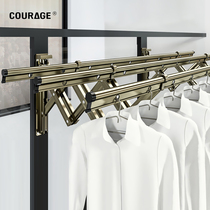 COURAGE balcony telescopic clothes hanger outdoor push-pull window drying hanger folding clotheshorse outdoor cool hanger