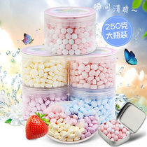 Mint candy 250g fruit flavor tablet kissing sugar box Cold mouth lozenges clear chewing gum to send small iron box