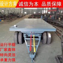 Four-wheel steering handling turnover truck manual cart forklift traction factory pull flat truck heavy flatbed trailer