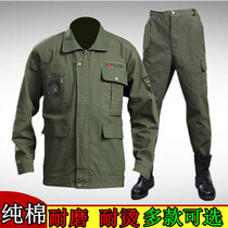 Cotton welding overalls set mens autumn and winter wear-resistant camouflage uniforms outdoor uniforms uniforms mechanical repair and labor protection padded
