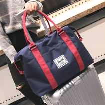 Travel business canvas Hand bag large capacity Mens duffel bag fitness portable short-distance set Tie rod female boarding bag