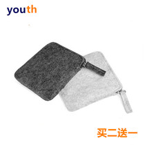 Japan-ROK Original Felt Zero Wallet Woman Handmade Zipped Felt Solid Coin Bag Casbag Containing Bag Small Wallet Man