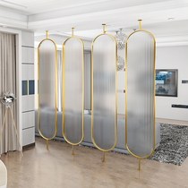Nordic light luxury screen partition Simple modern living room blocking wall Bedroom decoration Rotatable tempered Changhong glass