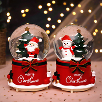 Santa Claus crystal ball spinning snowflake music box creative Christmas children student gifts Music Box