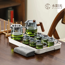 Glass whole set of tea sets Home office Gongfu tea cup small dry foam tray light lavish and upscale day style tea maker