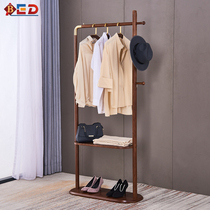 Floor-to-ceiling hanger bedroom brass light luxury solid wood coat rack porch home creative multifunctional living room interior