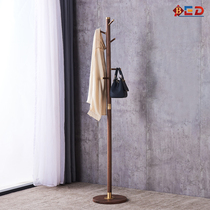 New Chinese black walnut coat rack brass solid wood floor hanger bedroom light luxury porch home creative living room