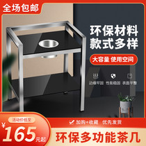 High-end tempered glass mahjong machine tea table with small ashtray dual-purpose general room chess and card room special tea rack
