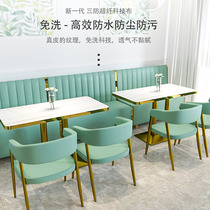  Net celebrity restaurant table Snack burger dessert milk tea shop chair merchant dining and drinking cafe fast food table and chair combination